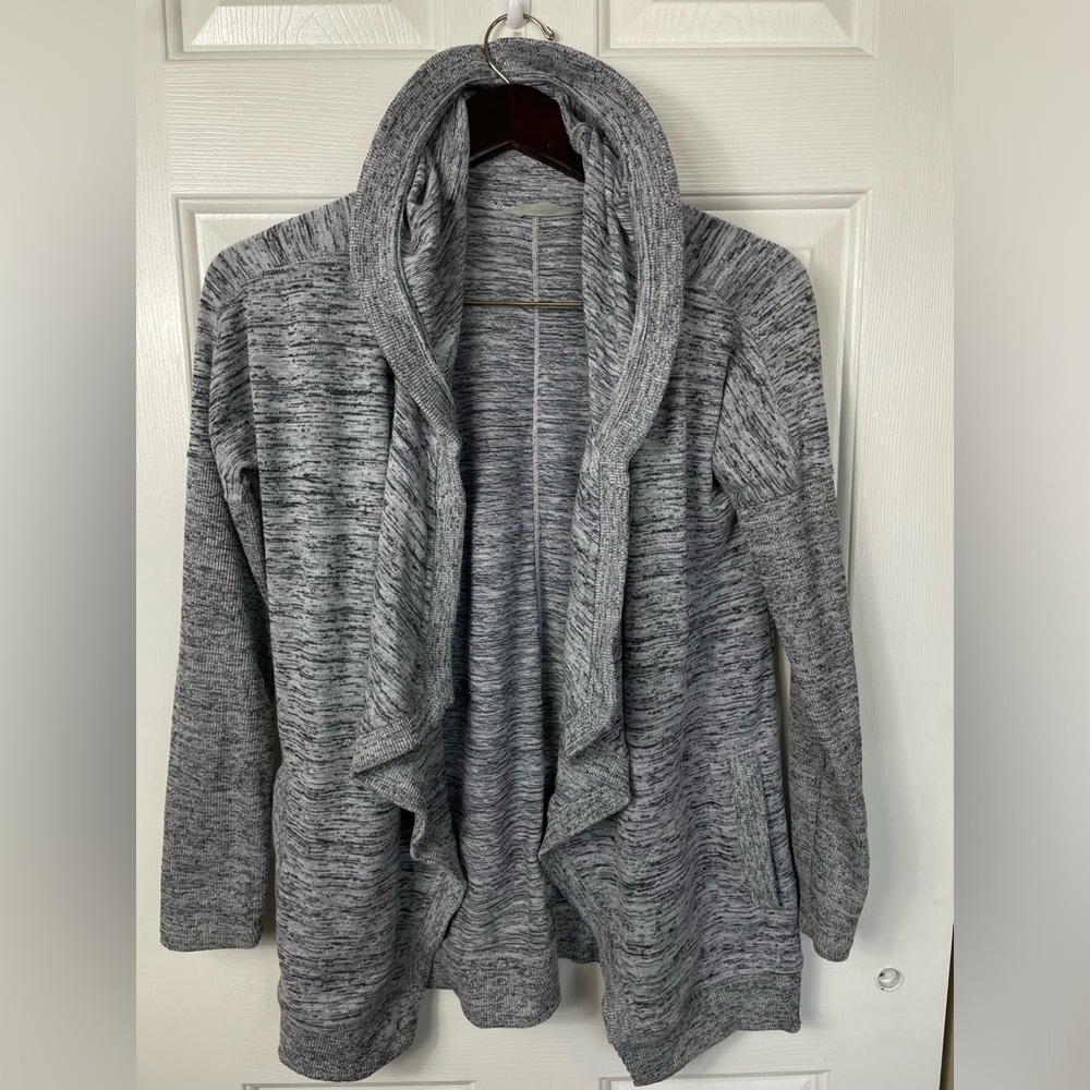 ATHLETA Blissful Cardigan Open Front Hooded Heather Gray  Womens‎ XS Small Extra